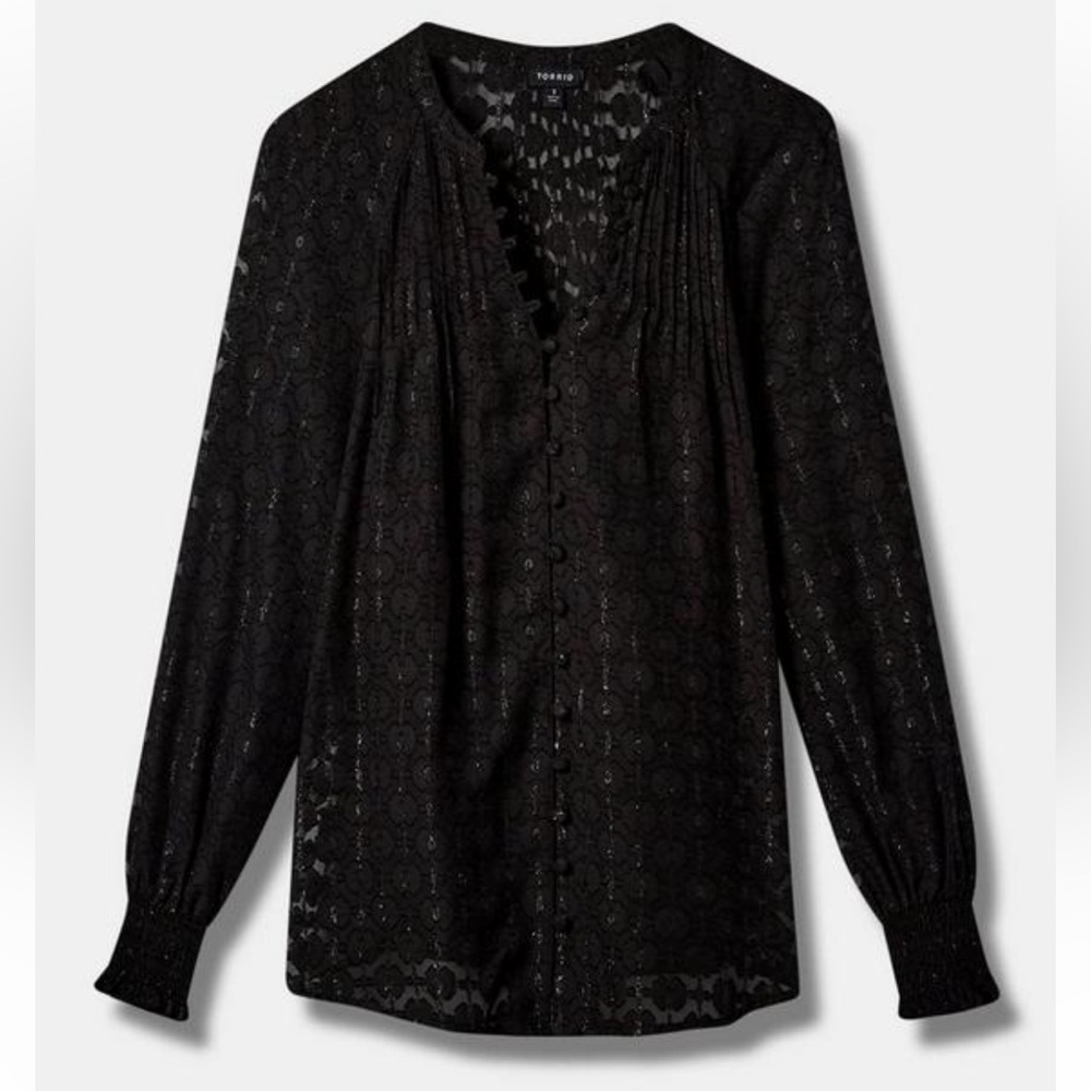 Size 1, Torrid, Long Sleeve Blouse - Picture 4 of 4